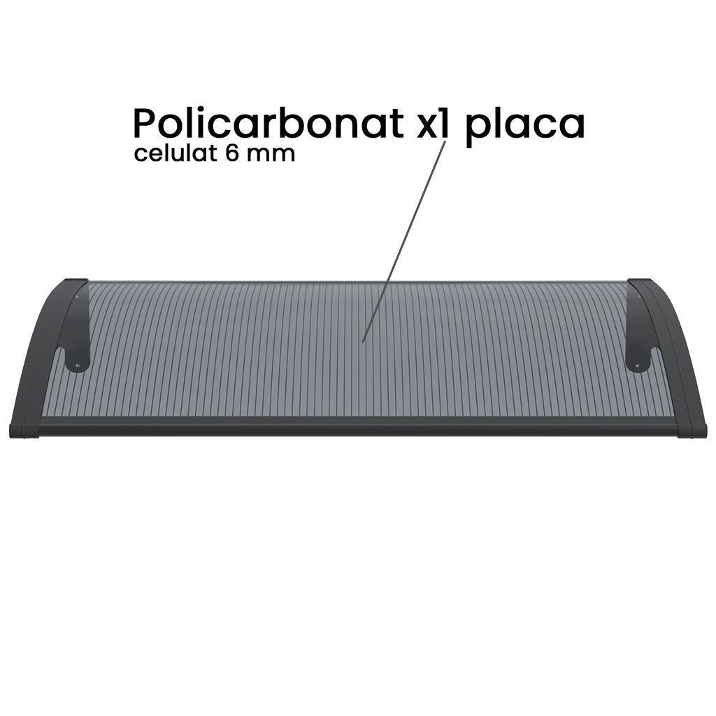 Copertina PREMIUM 100x100 cm, Policarbonat 6 mm, Suporturi din ABS, Negru/Antracit - MAPROFI