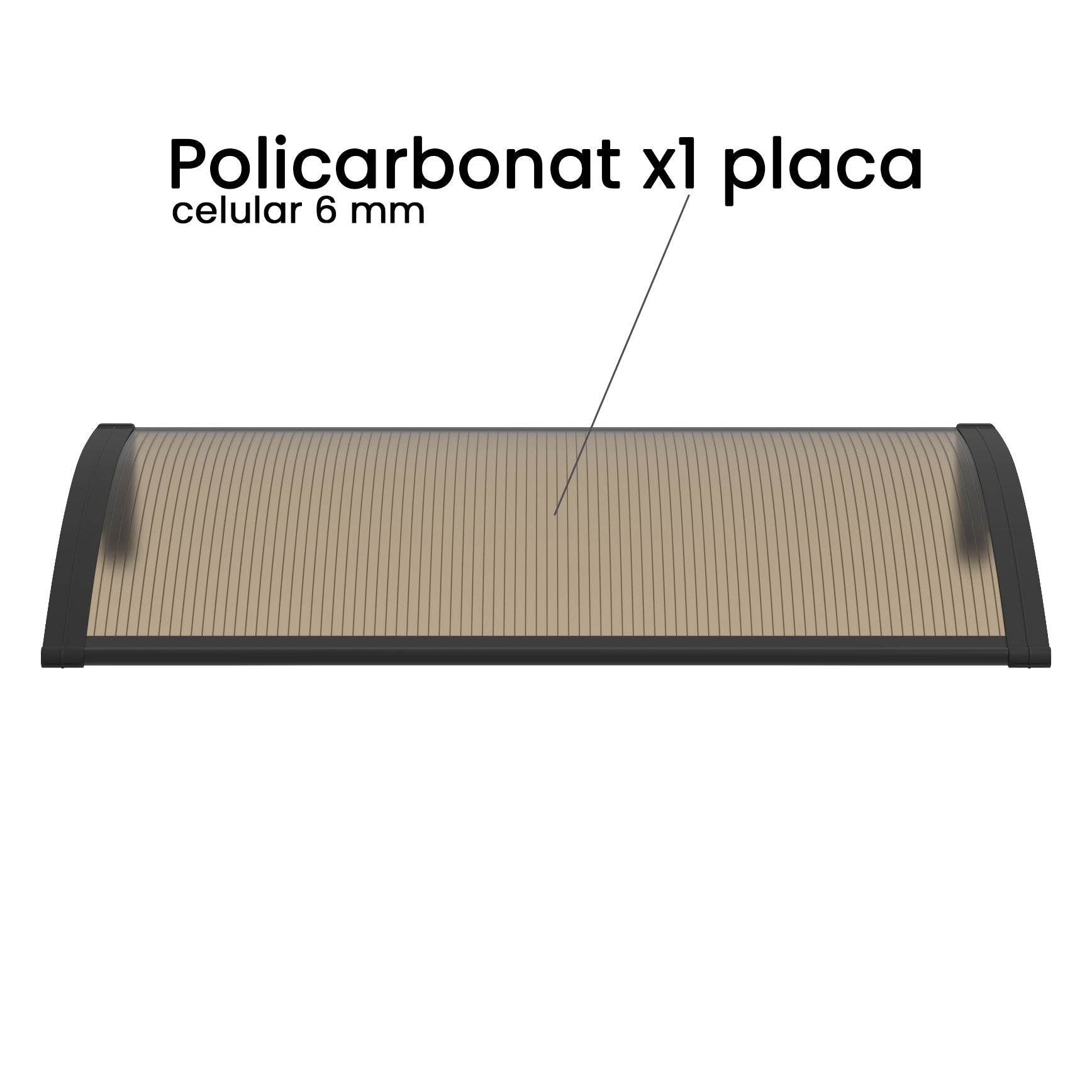 Copertina PREMIUM 100x100 cm, Policarbonat 6 mm, Suporturi din ABS, Negru/Bronz - MAPROFI