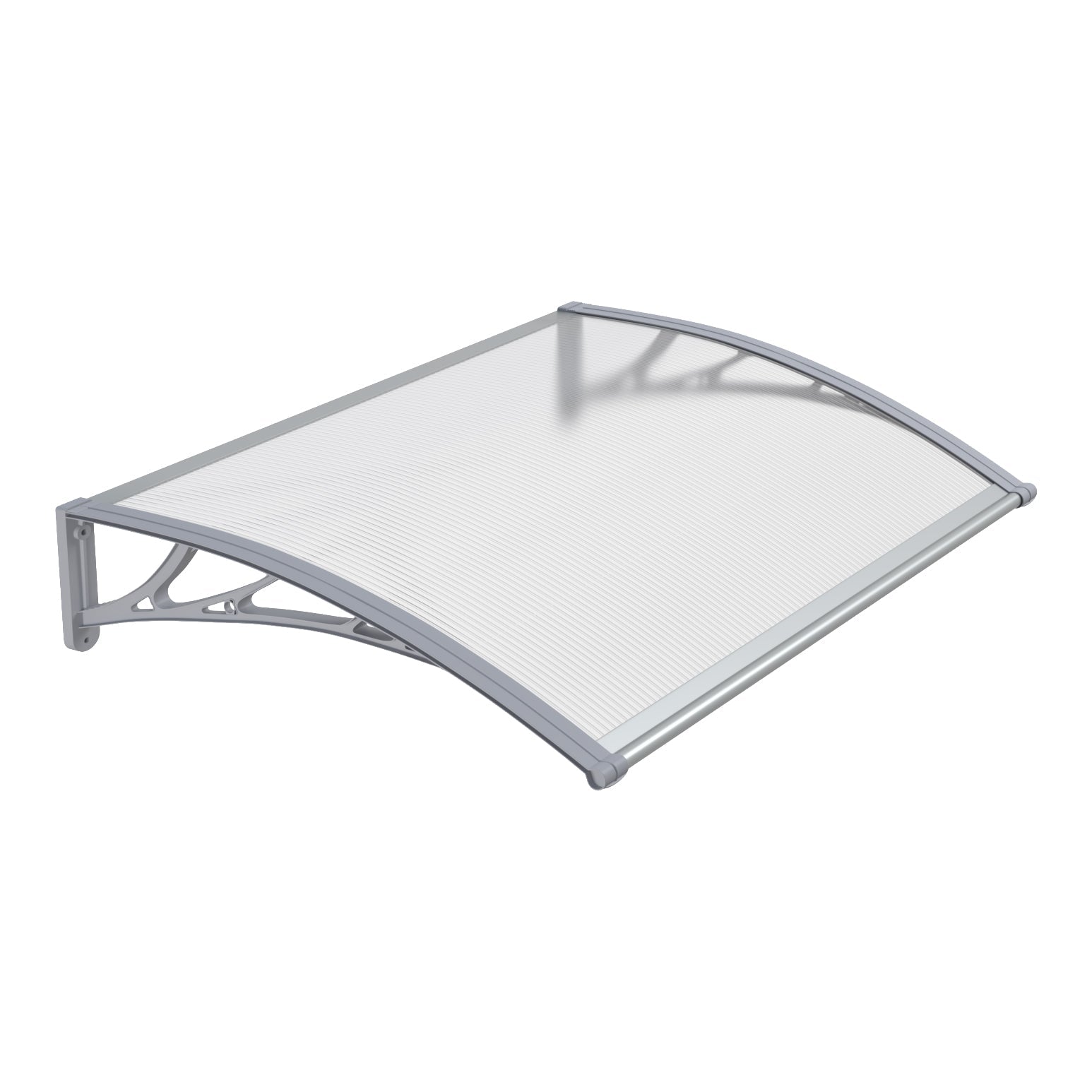 Copertină PREMIUM 100x60 cm, placă 6 mm dintr-o bucată – Gri/Transparent - MAPROFI
