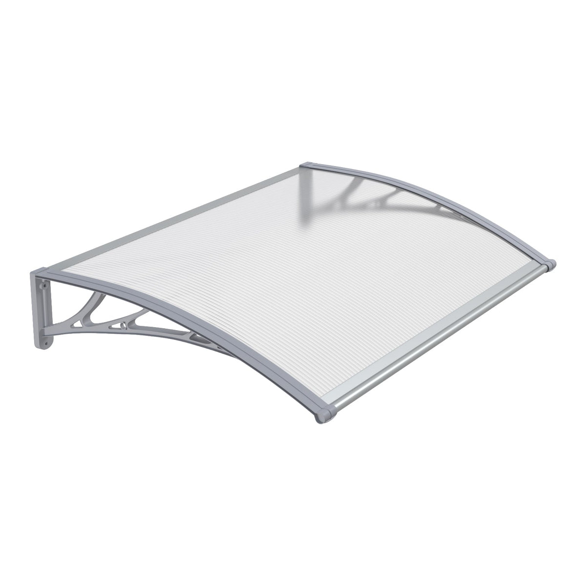 Copertină PREMIUM 100x60 cm, placă 6 mm dintr-o bucată – Gri/Transparent - MAPROFI