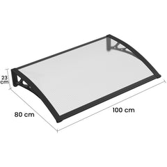 Copertină PREMIUM 100x80 cm, placă 6 mm dintr-o bucată – Negru/Transparent - MAPROFI