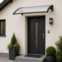 Copertină PREMIUM 100x80 cm, placă 6 mm dintr-o bucată – Negru/Transparent - MAPROFI