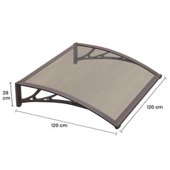 Copertină PREMIUM 120x120 cm, placă 6 mm dintr-o bucată – Maro/Bronz - MAPROFI