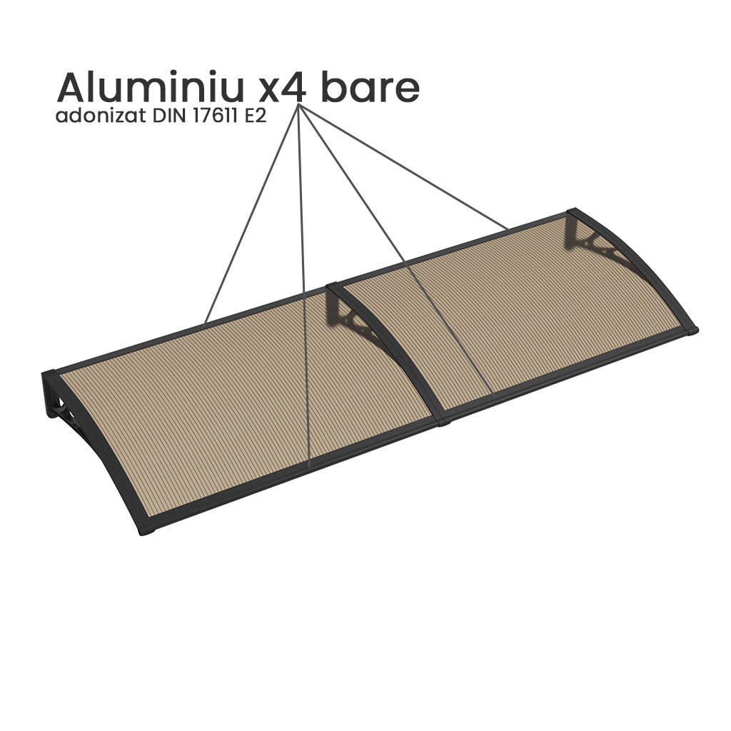 Copertina PREMIUM 120x150 cm, Policarbonat 6 mm, Suporturi din ABS, Negru/Bronz - MAPROFI