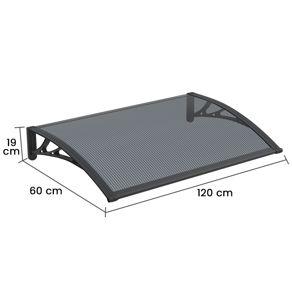 Copertina PREMIUM 120x60 cm, Policarbonat 6 mm, Suporturi din ABS, Negru/Antracit - MAPROFI