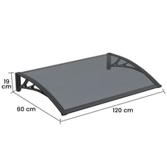 Copertina PREMIUM 120x60 cm, Policarbonat 6 mm, Suporturi din ABS, Negru/Antracit - MAPROFI