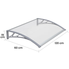 Copertina PREMIUM 120x60 cm, Policarbonat 6 mm, Suporturi Maro din ABS, Gri/Transparent - MAPROFI