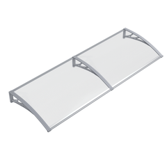 Copertină PREMIUM 150x120 cm, placă 6 mm dintr-o bucată – Gri/Transparent - MAPROFI