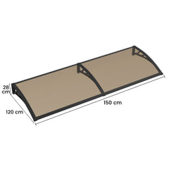Copertină PREMIUM 150x120 cm, placă 6 mm dintr-o bucată – Negru/Bronz - MAPROFI