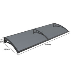 Copertină PREMIUM 150x150 cm, placă 6 mm dintr-o bucată – Negru/Antracit - MAPROFI