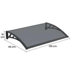 Copertină PREMIUM 150x60 cm, placă 6 mm dintr-o bucată – Negru/Antracit - MAPROFI