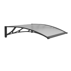 Copertină PREMIUM 150x60 cm, placă 6 mm dintr-o bucată – Negru/Transparent - MAPROFI