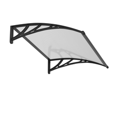 Copertină PREMIUM 150x60 cm, placă 6 mm dintr-o bucată – Negru/Transparent - MAPROFI