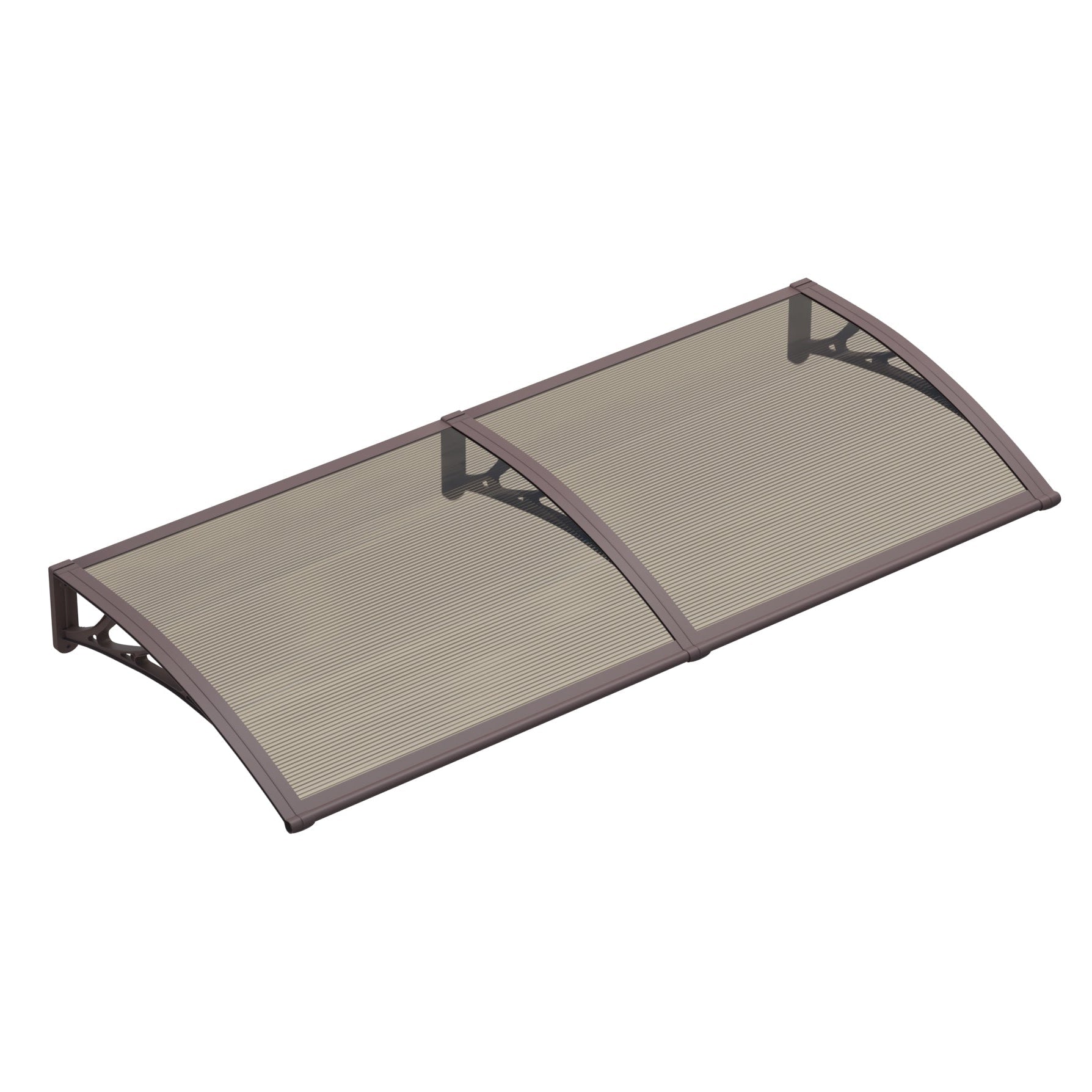 Copertină PREMIUM 200x60 cm, placă 6 mm dintr-o bucată – Maro/Bronz - MAPROFI