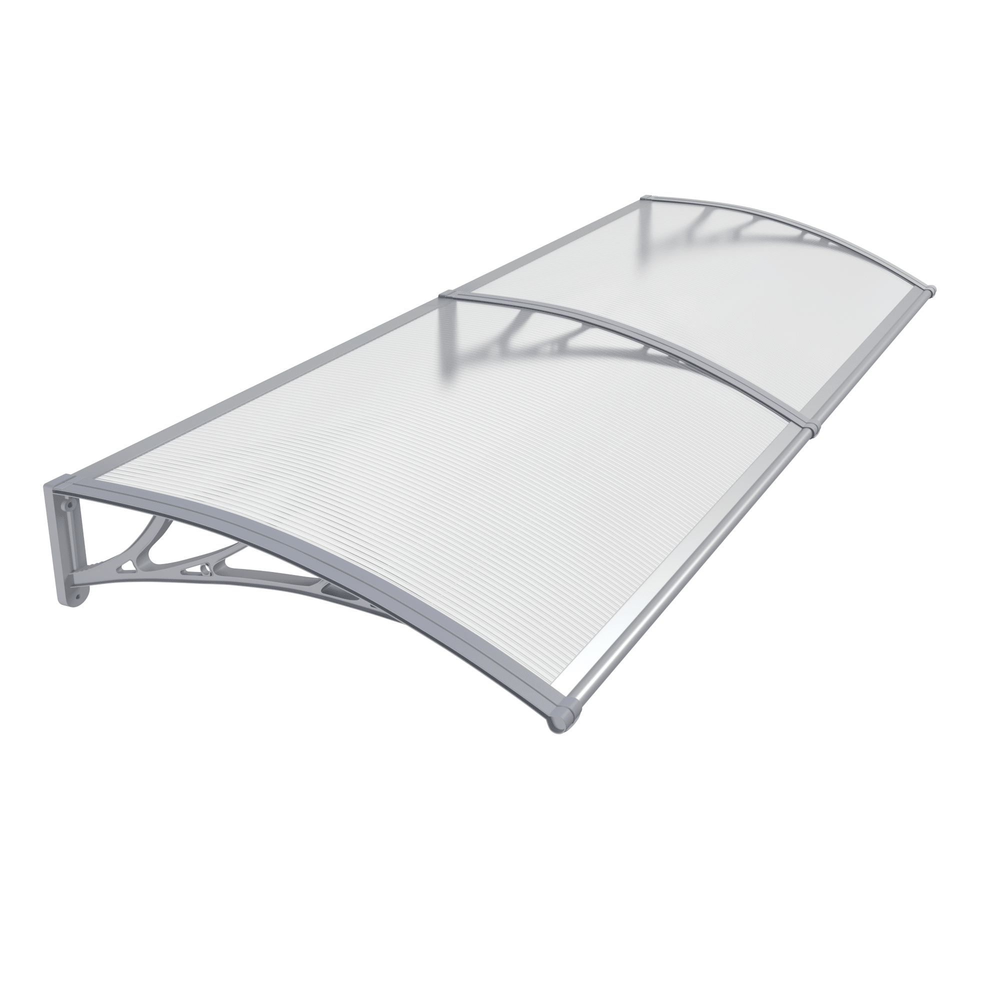 Copertină PREMIUM 200x80 cm, placă 6 mm dintr-o bucată – Gri/Transparent - MAPROFI