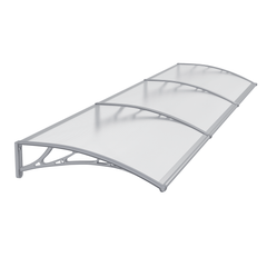 Copertină PREMIUM 300x100 cm, placă 6 mm dintr-o bucată – Gri/Transparent - MAPROFI