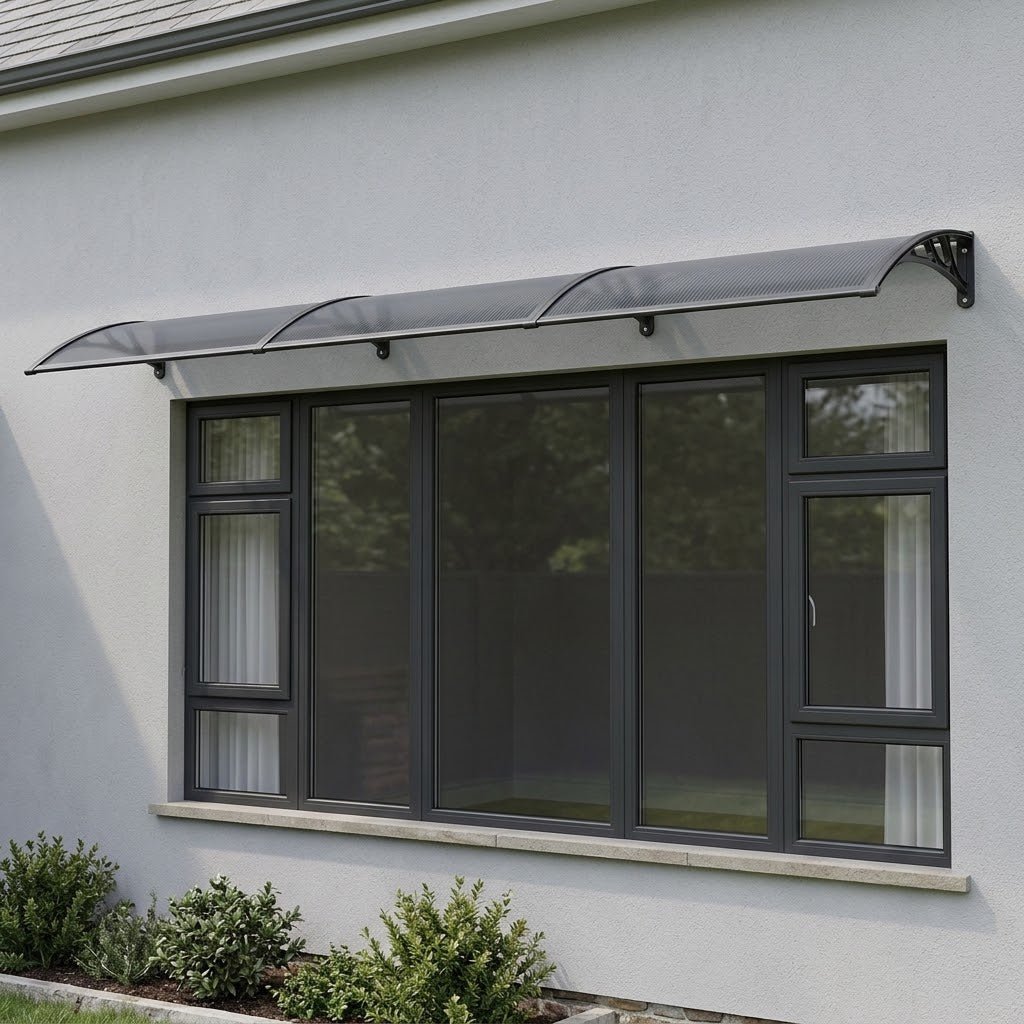 Copertină PREMIUM 300x120 cm, placă 6 mm dintr-o bucată – Negru/Antracit - MAPROFI