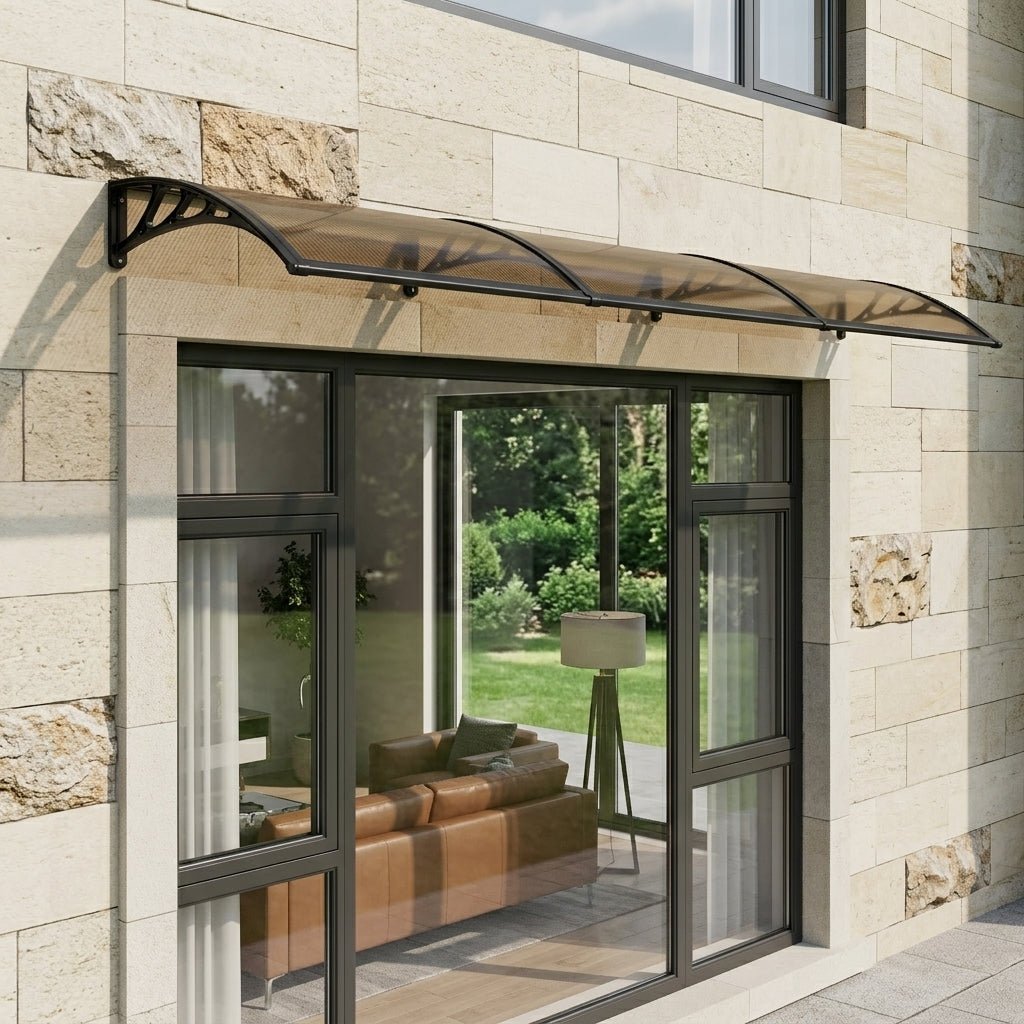 Copertină PREMIUM 300x120 cm, placă 6 mm dintr-o bucată – Negru/Bronz - MAPROFI
