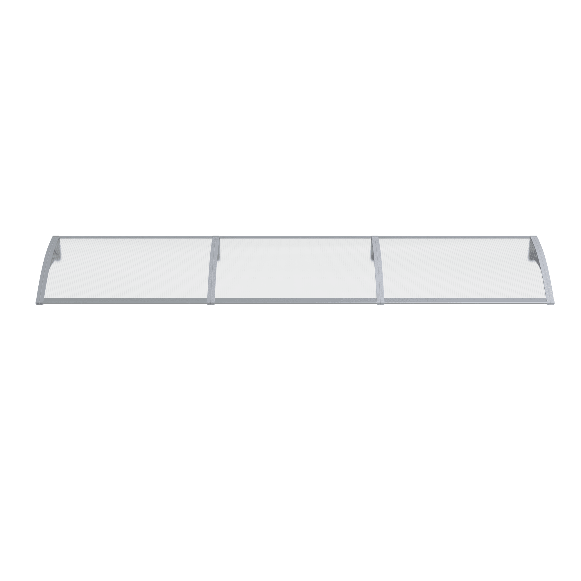 Copertină PREMIUM 360x80 cm, placă 6 mm dintr-o bucată – Gri/Transparent - MAPROFI