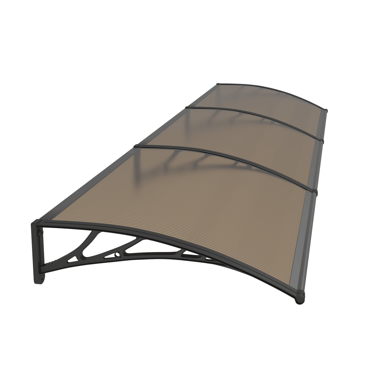 Copertină PREMIUM 360x80 cm, placă 6 mm dintr-o bucată – Negru/Bronz - MAPROFI