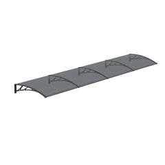 Copertină PREMIUM 400x120 cm, placă 6 mm dintr-o bucată – Negru/Antracit - MAPROFI