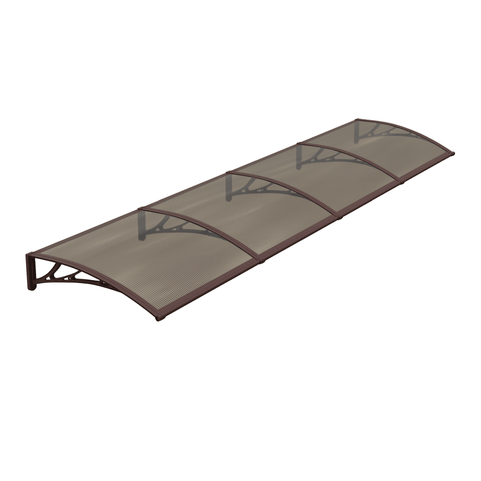 Copertină PREMIUM 400x150 cm, placă 6 mm dintr-o bucată – Maro/Bronz - MAPROFI