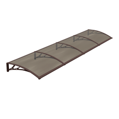 Copertină PREMIUM 400x150 cm, placă 6 mm dintr-o bucată – Maro/Bronz - MAPROFI