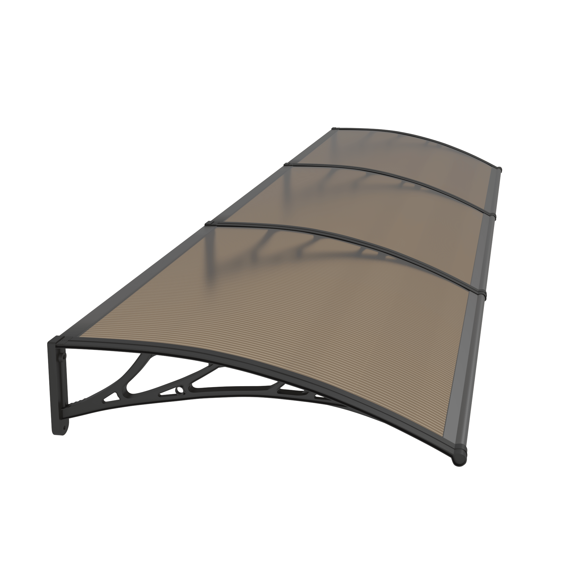 Copertină PREMIUM 400x150 cm, placă 6 mm dintr-o bucată – Negru/Bronz - MAPROFI