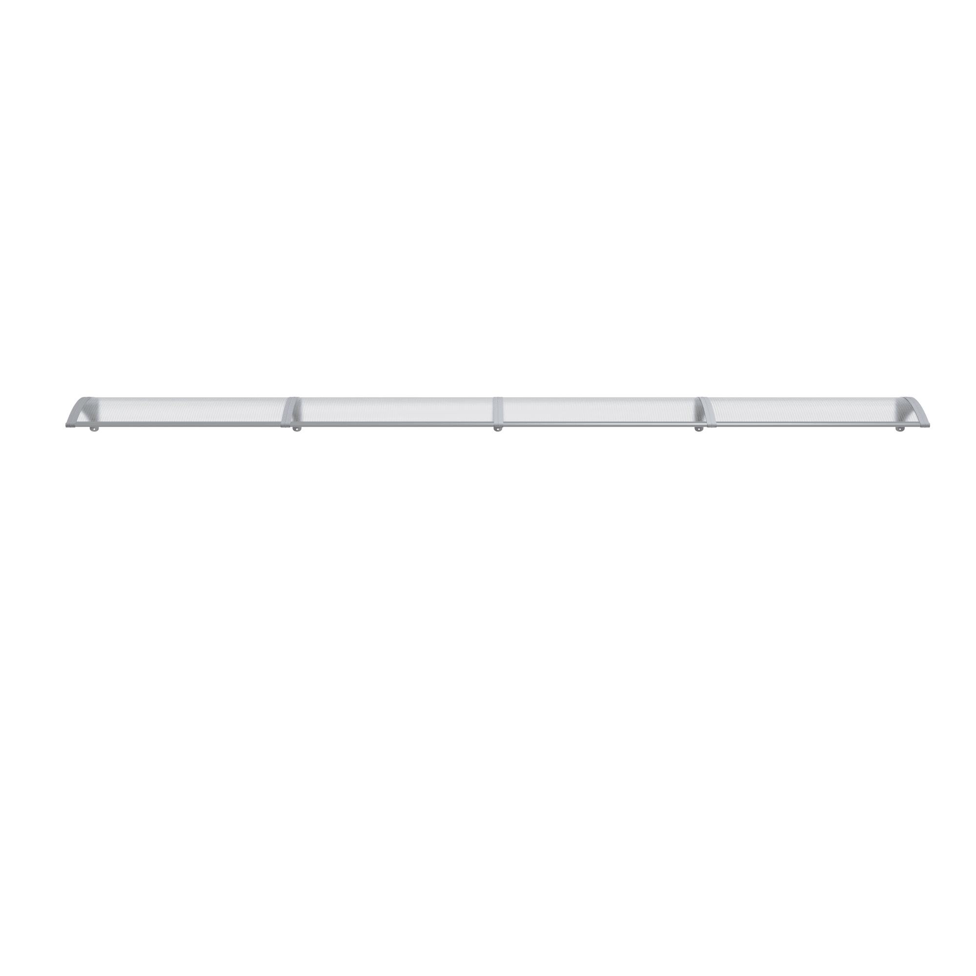 Copertină PREMIUM 400x80 cm, placă 6 mm dintr-o bucată – Gri/Transparent - MAPROFI