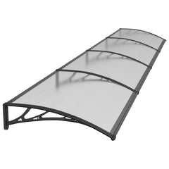 Copertină PREMIUM 400x80 cm, placă 6 mm dintr-o bucată – Negru/Transparent - MAPROFI