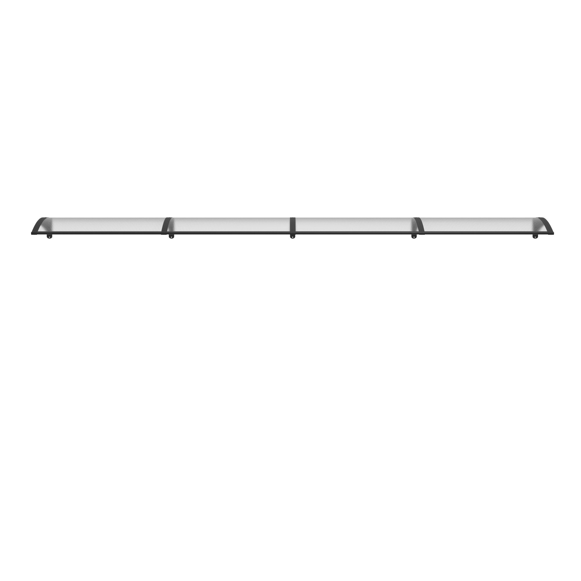 Copertină PREMIUM 400x80 cm, placă 6 mm dintr-o bucată – Negru/Transparent - MAPROFI