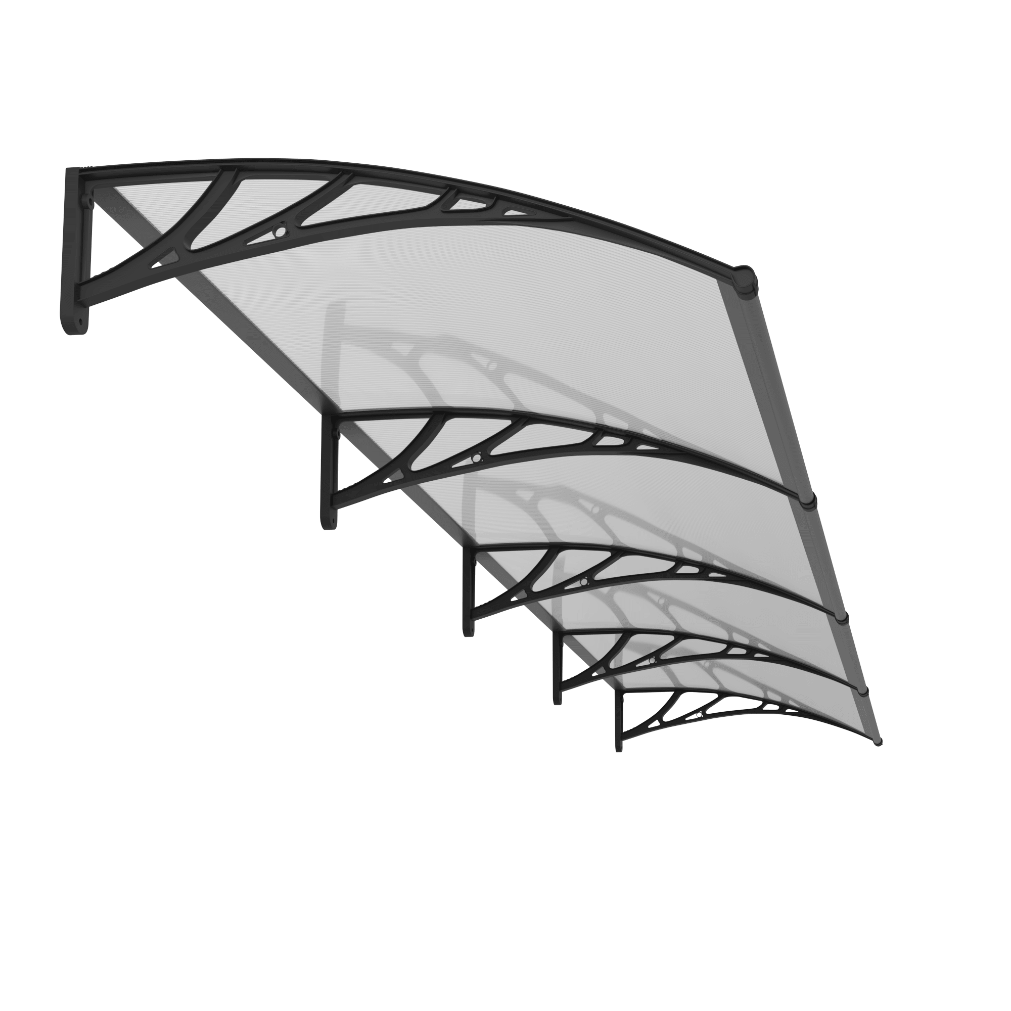 Copertină PREMIUM 400x80 cm, placă 6 mm dintr-o bucată – Negru/Transparent - MAPROFI
