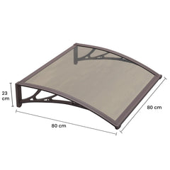 Copertină PREMIUM 80x80 cm, placă 6 mm dintr-o bucată – Maro/Bronz - MAPROFI