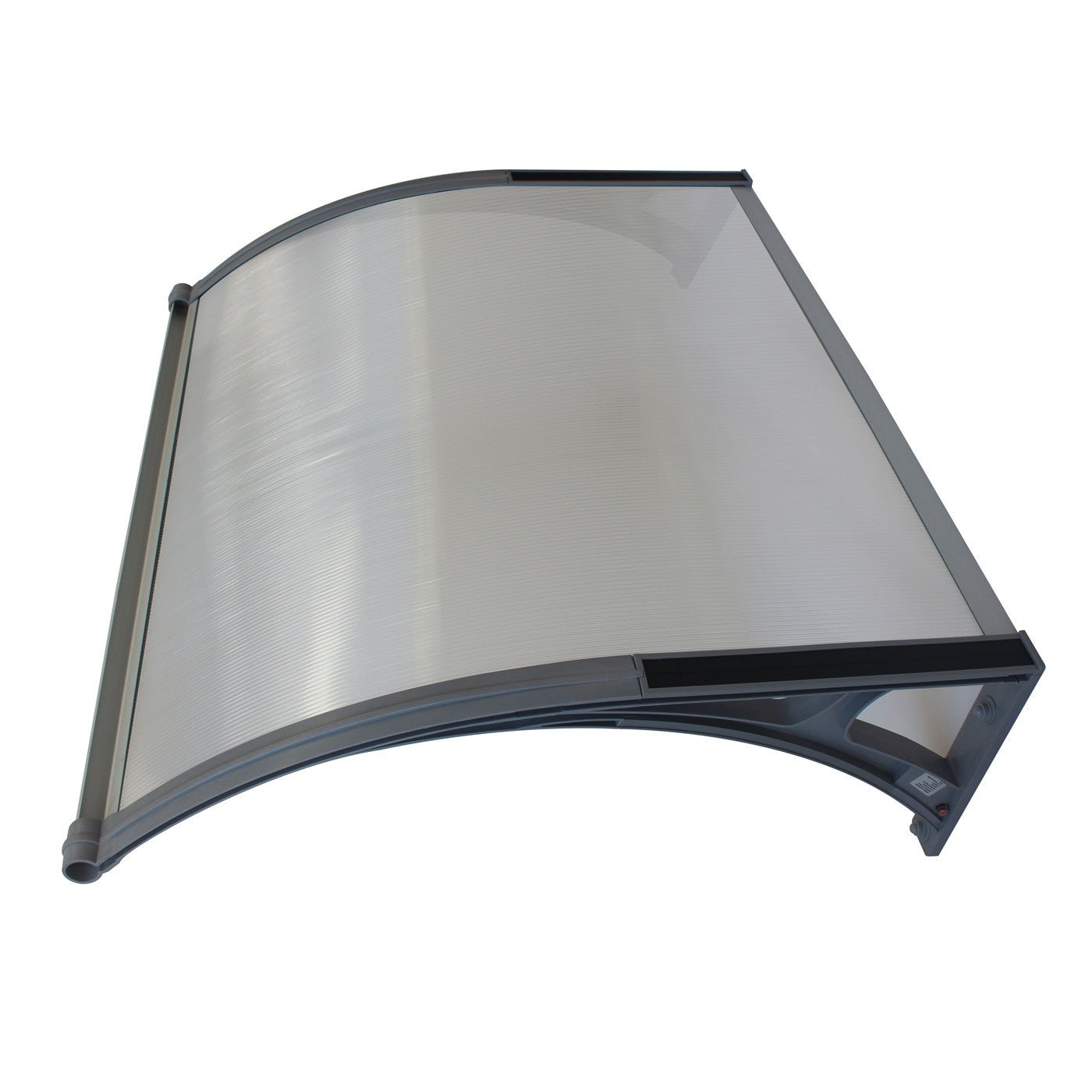 Copertină PREMIUM LUMI 120x100 cm cu senzor și panou solar – Gri/Transparent - MAPROFI