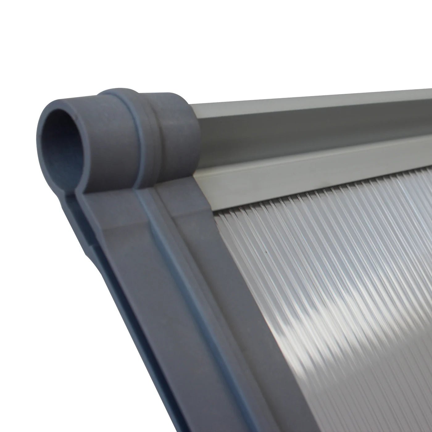 Copertină PREMIUM LUMI 120x100 cm cu senzor și panou solar – Gri/Transparent - MAPROFI