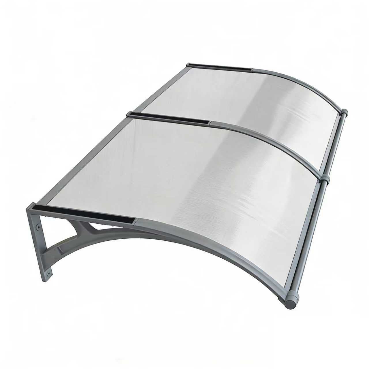 Copertină PREMIUM LUMI 300x100 cm cu senzor și panou solar – Gri/Transparent - MAPROFI