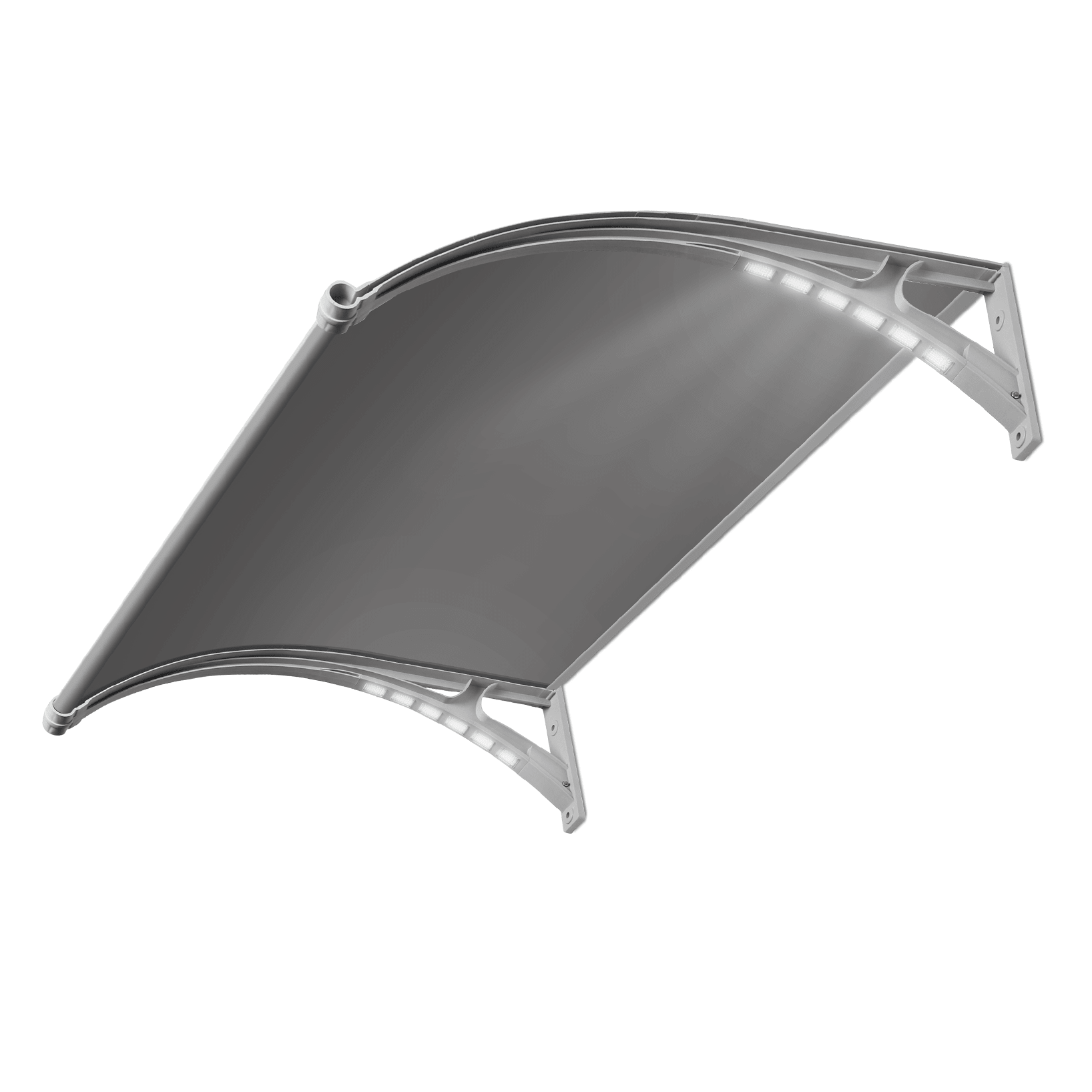 Copertină PREMIUM LUMI 300x100 cm cu senzor și panou solar – Gri/Transparent - MAPROFI