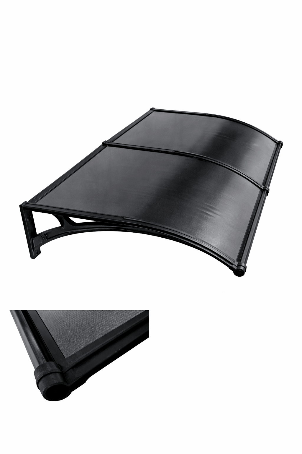 Copertină PREMIUM LUMI 300x100 cm cu senzor și panou solar – Negru/Antracit - MAPROFI
