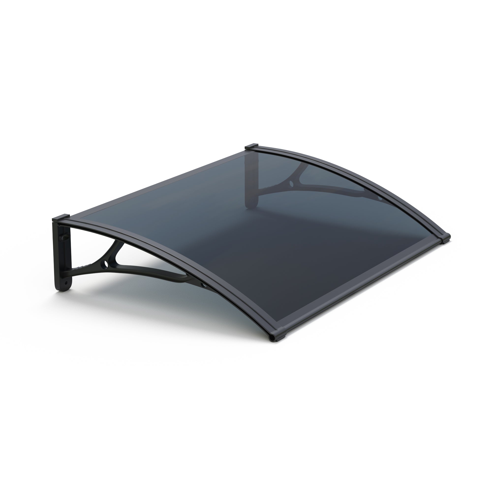 Copertină PRO 100x100 cm din aluminiu și plexiglas – Negru/Antracit - MAPROFI
