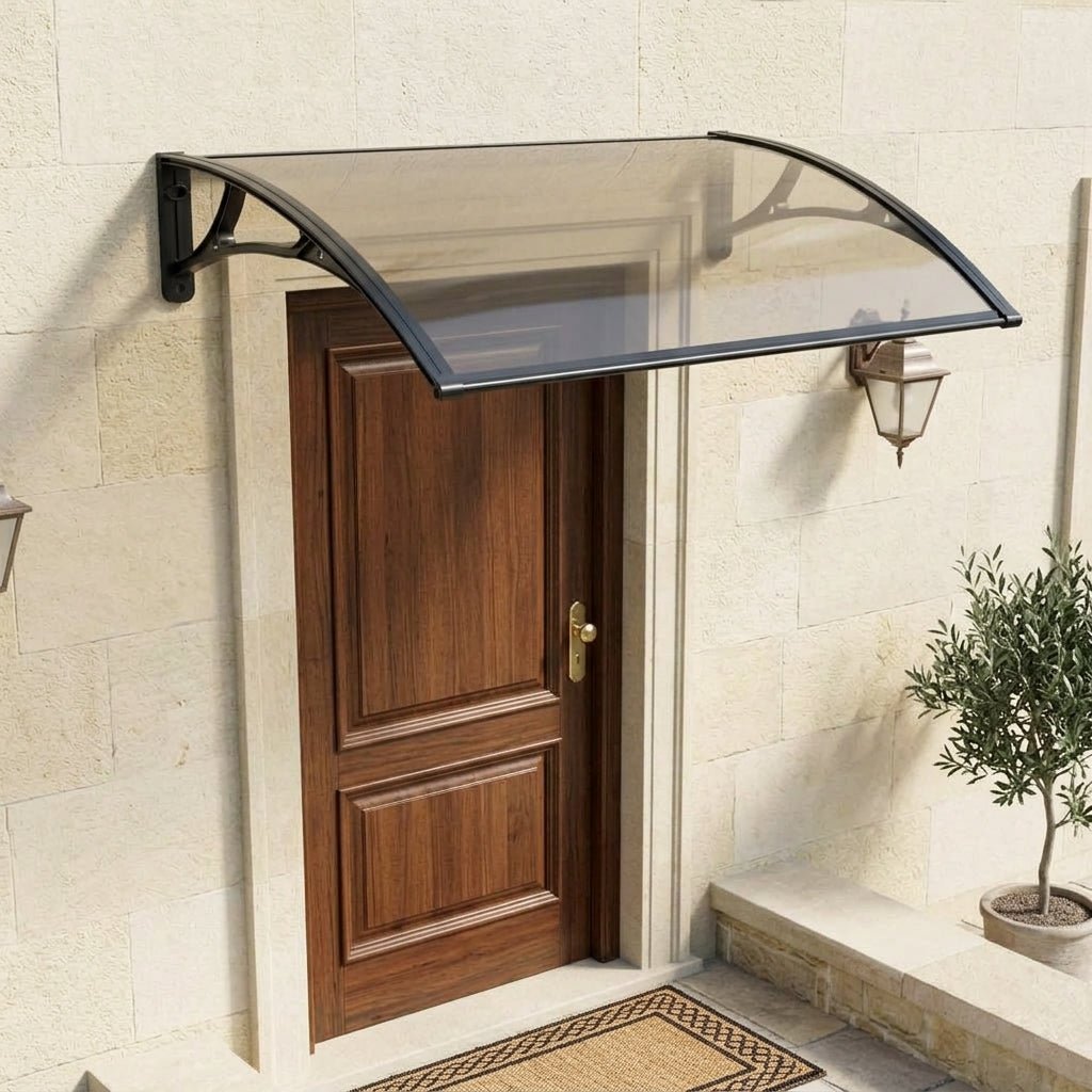 Copertină PRO 100x100 cm din aluminiu și plexiglas – Negru/Bronz - MAPROFI