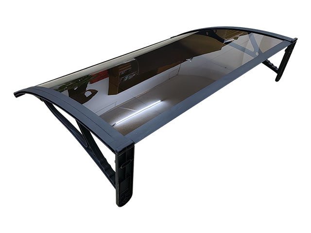 Copertină PRO 100x100 cm din aluminiu și plexiglas – Negru/Bronz - MAPROFI
