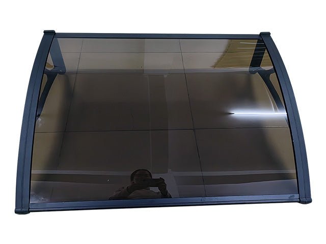 Copertină PRO 100x100 cm din aluminiu și plexiglas – Negru/Bronz - MAPROFI