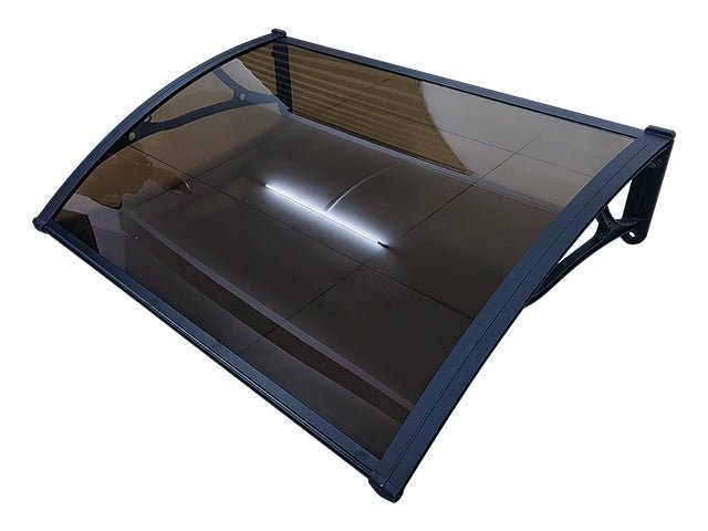 Copertină PRO 100x100 cm din aluminiu și plexiglas – Negru/Bronz - MAPROFI