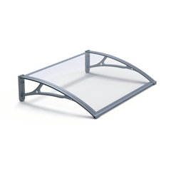 Copertină PRO 100x120 cm din aluminiu și plexiglas – Gri/Transparent - MAPROFI