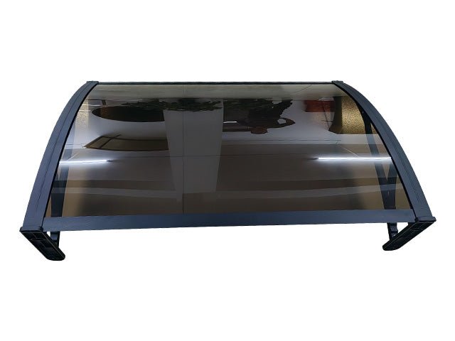 Copertină PRO 100x120 cm din aluminiu și plexiglas – Negru/Bronz - MAPROFI