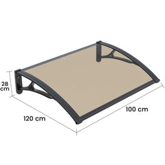 Copertină PRO 100x120 cm din aluminiu și plexiglas – Negru/Bronz - MAPROFI