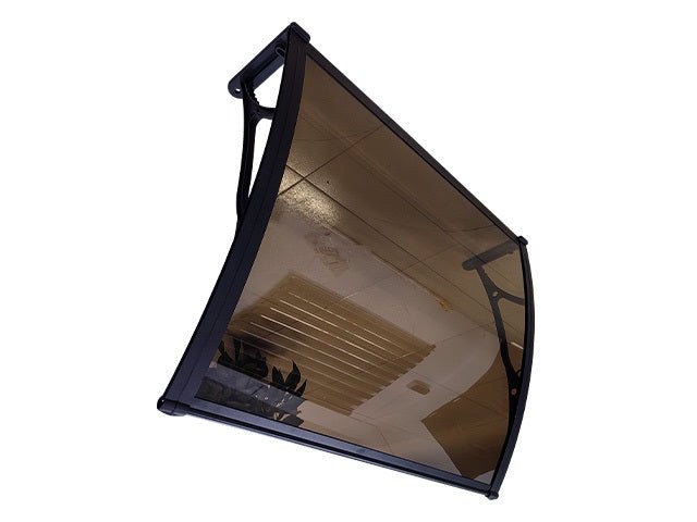 Copertină PRO 100x120 cm din aluminiu și plexiglas – Negru/Bronz - MAPROFI