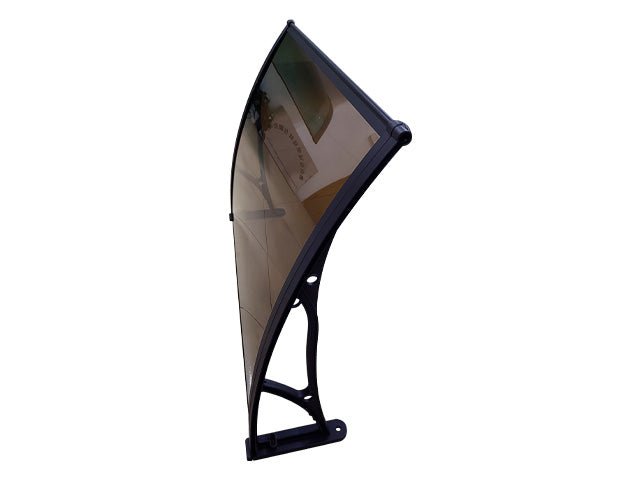 Copertină PRO 100x120 cm din aluminiu și plexiglas – Negru/Bronz - MAPROFI