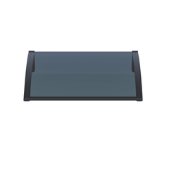 Copertină PRO 120x100 cm din aluminiu și plexiglas – Negru/Antracit - MAPROFI