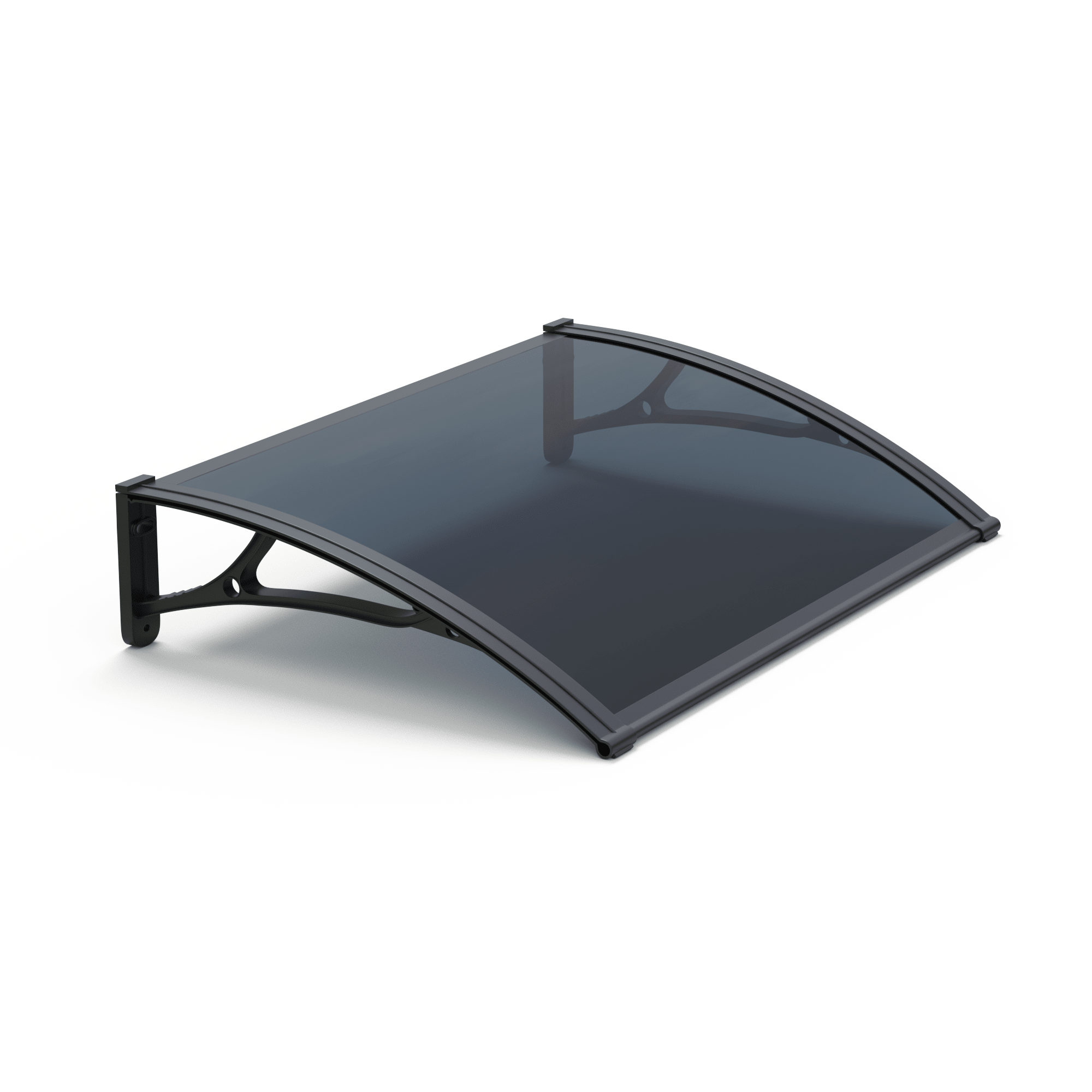 Copertină PRO 120x100 cm din aluminiu și plexiglas – Negru/Antracit - MAPROFI